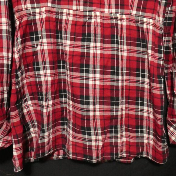 ESPRIT, medium, plaid ruffle shirt, full button front - Picture 16 of 16